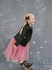 Rose Pink Mesh Tie Back Party Dress (3-16yrs) - Image 10 of 14
