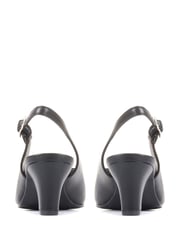 Pavers Black Peep Toe Slingback High Heels - Image 4 of 6