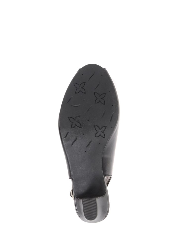 Pavers Black Peep Toe Slingback High Heels - Image 6 of 6
