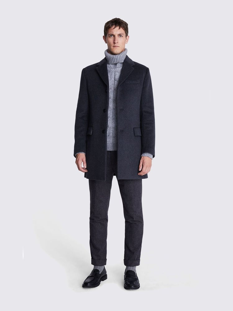 MOSS Grey Epsom Overcoat - Image 2 of 3