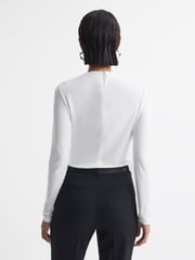Reiss White Mabel Long Sleeve Bow T-Shirt - Image 6 of 6