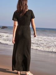 Black Cutout Sparkle Midi Dress - Image 2 of 5
