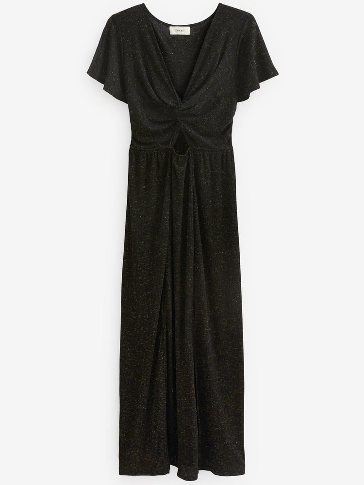 Black Cutout Sparkle Midi Dress - Image 5 of 5