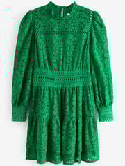 Green Long Sleeve Lace Mini Dress - Image 5 of 5