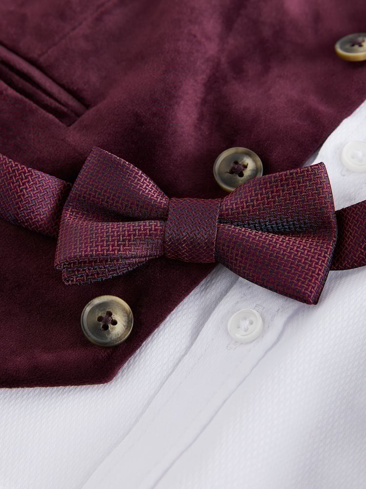 Plum Purple Velvet Waistcoat Set (3mths-7yrs) - Image 5 of 5