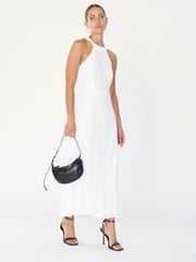 Religion White Halterneck Beaded Sequin Midi Maxi Dress - Image 4 of 6