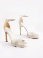 Bone White Signature Leather Platform Sandals - Image 3 of 8