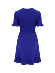 Pour Moi Blue Birdie Frill Dress - Image 5 of 5