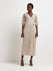 River Island Pink Wrap Front Maxi Dress - Image 3 of 4