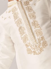 Ivory Cream/Gold Regular Length Embroidered Boys Kurta (3mths-7yrs) - Image 4 of 7