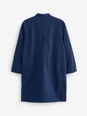 Navy Blue Regular Length Embroidered Boys Kurta (3-16yrs) - Image 6 of 7