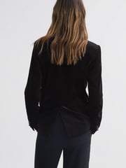 Reiss Black Opal Velvet Single Breasted Blazer - Image 5 of 7