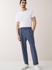 Mid Blue Relaxed Motion Flex Stretch Suit: Trousers - Image 3 of 9