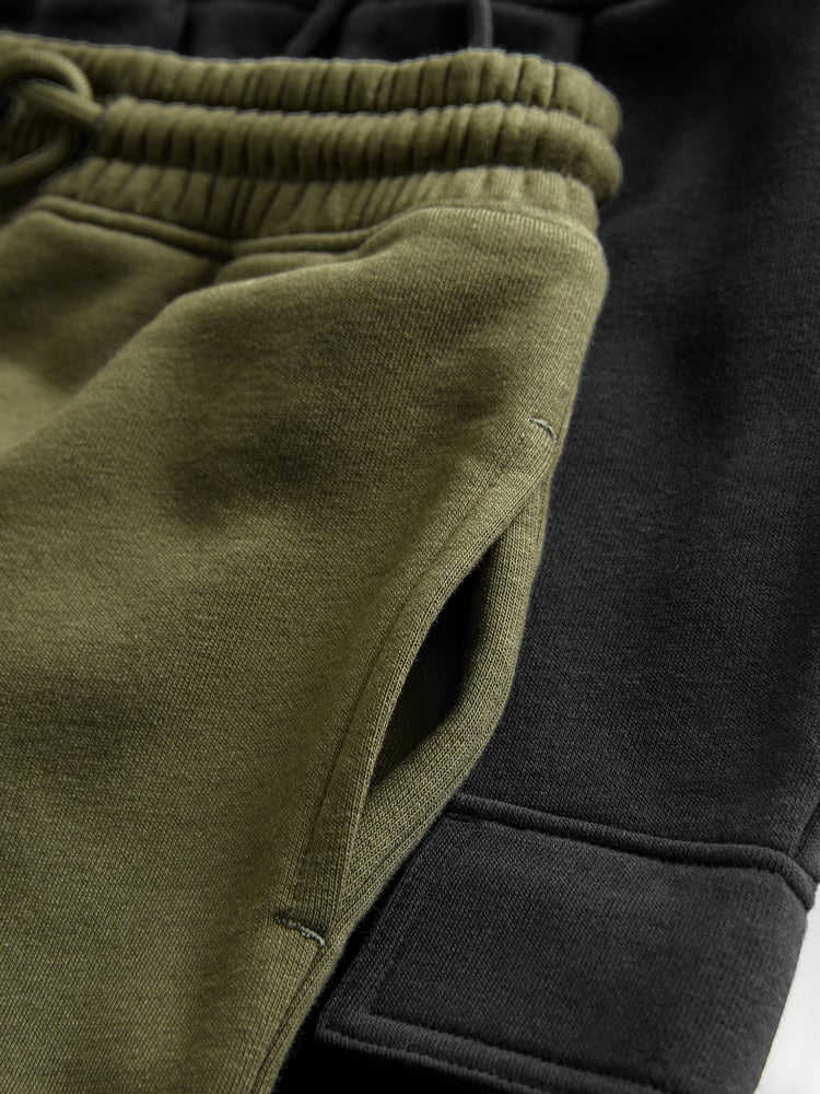 Black/Green Slim Fit Slim Cargo Joggers 2 Pack (3-16yrs) - Image 6 of 6 Black/Green Slim Fit Slim Cargo Joggers 2 Pack (3-16yrs) - Image 6 of 6