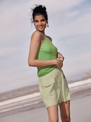 Green Halter Neck Ribbed Top - Image 2 of 4