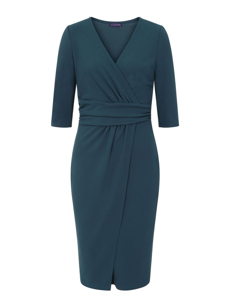 HotSquash Blue Ascot Mock Wrap Dress - Image 3 of 3