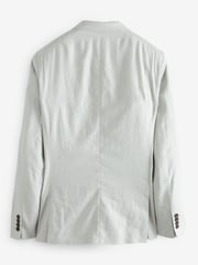Light Grey Double Breasted Linen Blend Blazer - Image 3 of 8