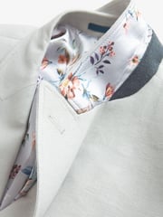Light Grey Double Breasted Linen Blend Blazer - Image 6 of 8