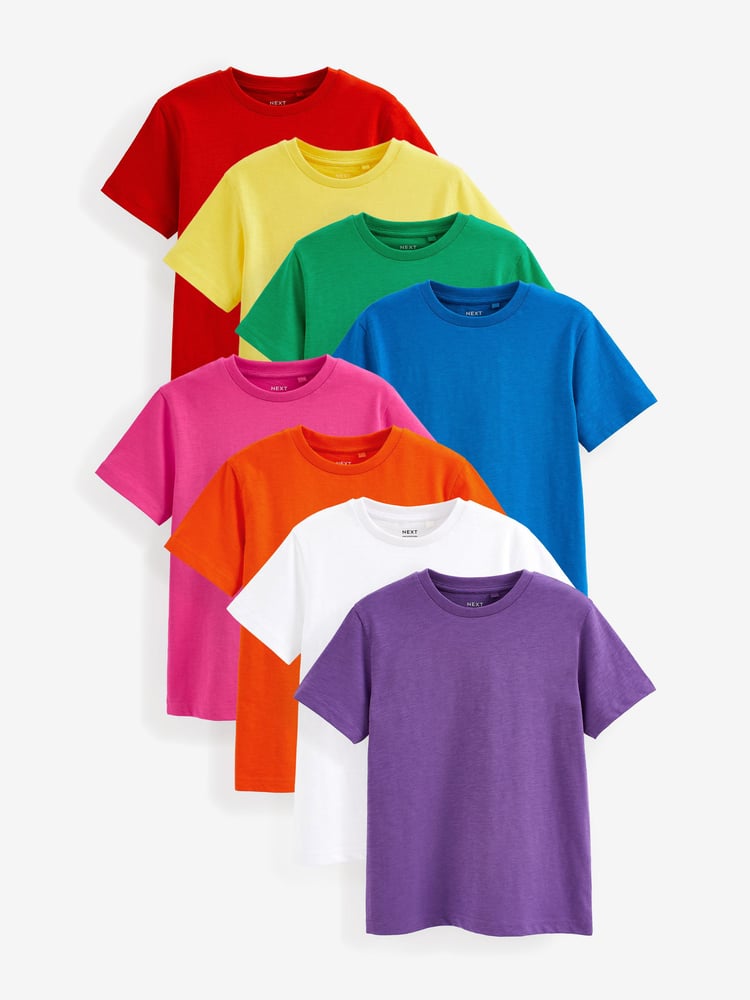 Leuchtende Regenbogenfarben - 8er-Pack Kurzarm-T-Shirts (3-16 J.) - Bild 1 von 10