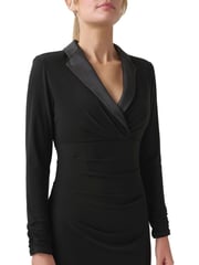 Adrianna Papell Jersey Black Tuxedo Dress - Image 4 of 5