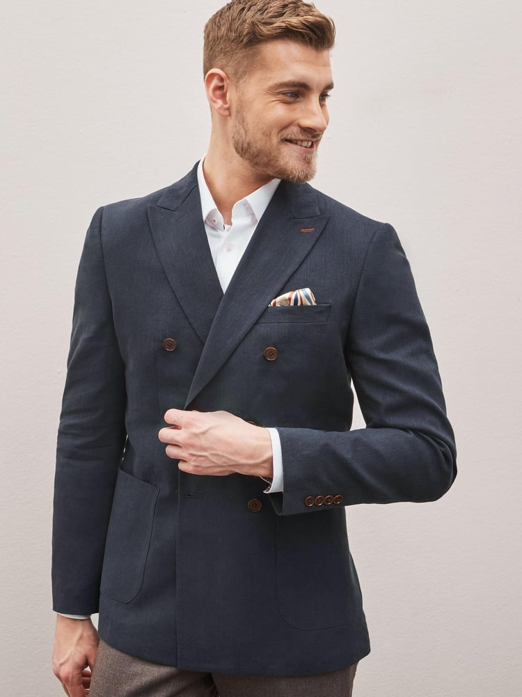 Blue Nova Fides Check Blazer - Image 1 of 11 Blue Nova Fides Check Blazer - Image 1 of 11
