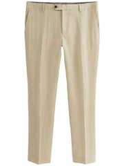 Stone Natural Slim Signature Nova Fides Italian Linen Suit Trousers - Image 1 of 4