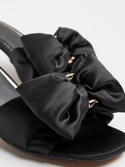 River Island Black Kitten Heel Bow Mule Sandals - Image 4 of 5