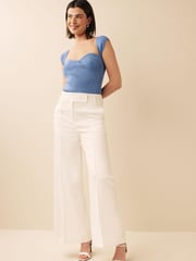 Blue Sparkle Sweetheart Short Sleeve Knit Top - Image 2 of 6