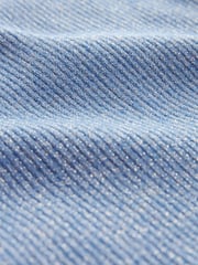 Blue Sparkle Sweetheart Short Sleeve Knit Top - Image 6 of 6