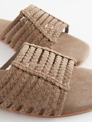 Taupe Brown Regular/Wide Fit Forever Comfort® Leather Plait Sandals - Image 5 of 7