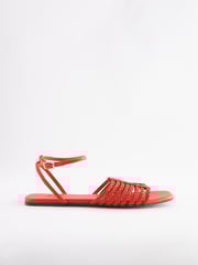 Red Regular/Wide Fit Forever Comfort® Leather Plait Sandals - Image 3 of 7