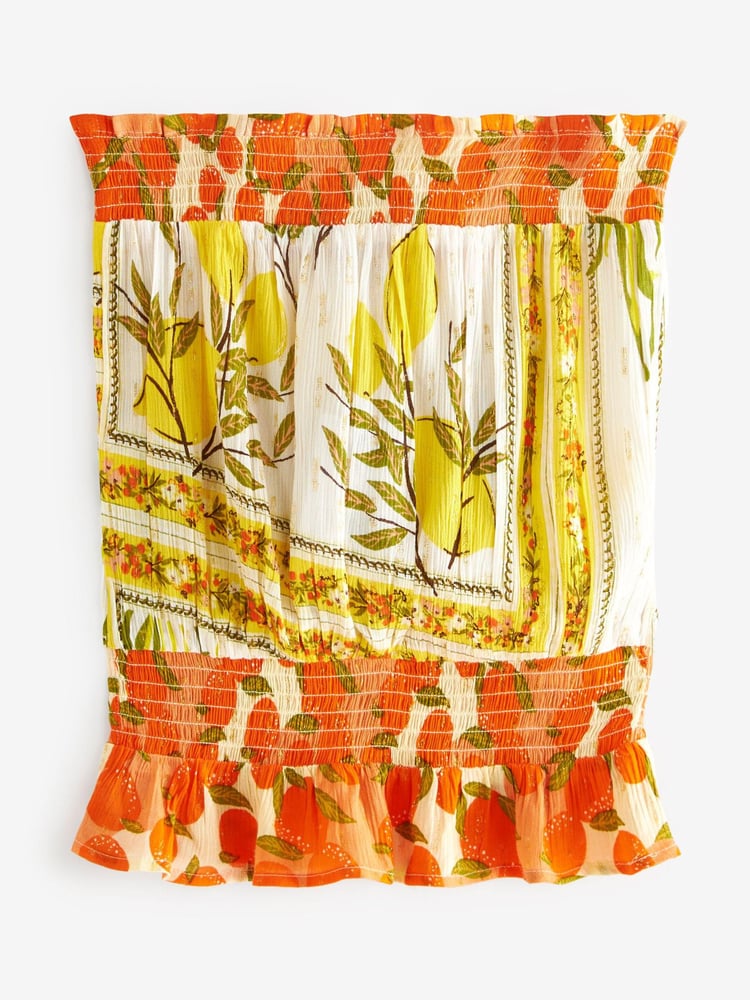 Yellow Lemon Print Sparkle Bandeau Boobtube Vest - Image 4 of 4