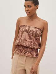 Pink Tiger Print Sparkle Bandeau Boobtube Vest - Image 1 of 4