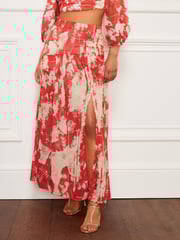 Red Floral Occasion Maxi Skirt - Image 2 of 6