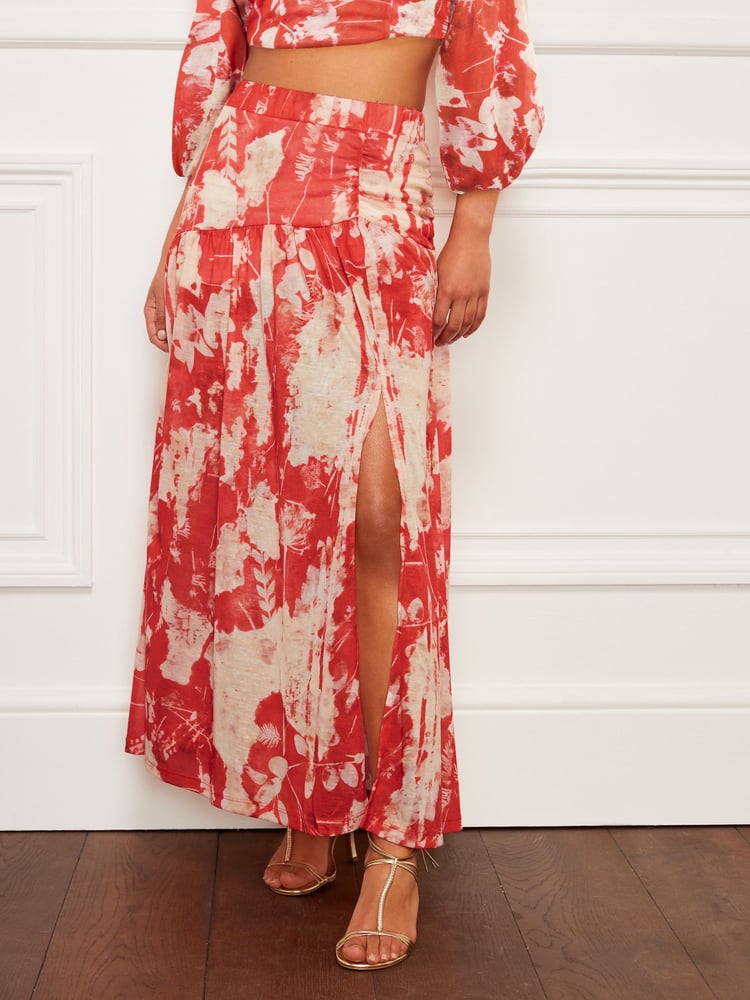 Red Floral Occasion Maxi Skirt - Image 2 of 6