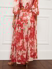 Red Floral Occasion Maxi Skirt - Image 3 of 6