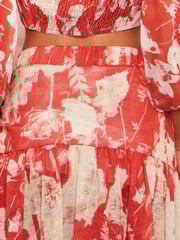 Red Floral Occasion Maxi Skirt - Image 4 of 6