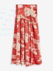 Red Floral Occasion Maxi Skirt - Image 5 of 6