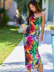 Myleene Klass Satin Maxi Slip Dress - Image 3 of 10