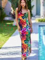 Myleene Klass Satin Maxi Slip Dress - Image 5 of 10