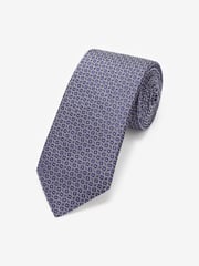 Silver Grey Geometric Signature Made In Italy Tie - Image 2 of 4