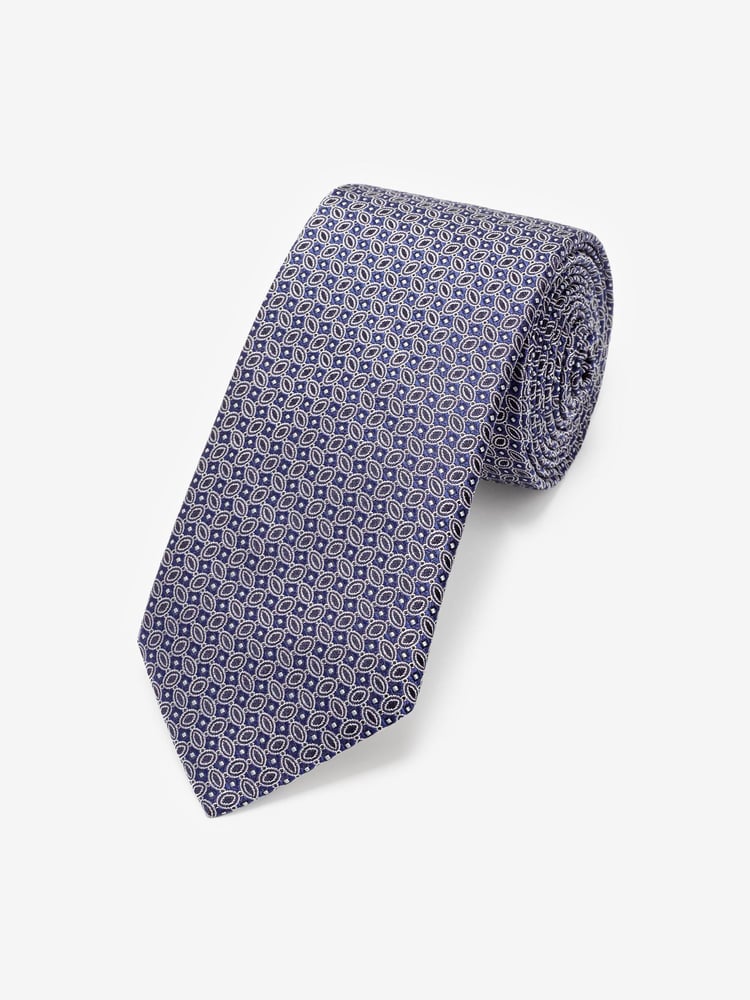 Silver Grey Geometric Signature Made In Italy Tie - Image 2 of 4