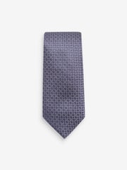 Silver Grey Geometric Signature Made In Italy Tie - Image 3 of 4