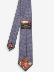 Silver Grey Geometric Signature Made In Italy Tie - Image 4 of 4