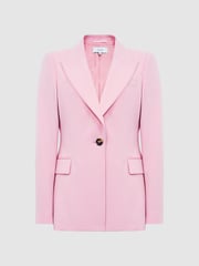Reiss Pink Blair Single Breasted Wool Blend Blazer - Image 2 of 7