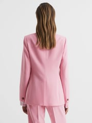 Reiss Pink Blair Single Breasted Wool Blend Blazer - Image 4 of 7