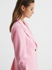 Reiss Pink Blair Single Breasted Wool Blend Blazer - Image 6 of 7
