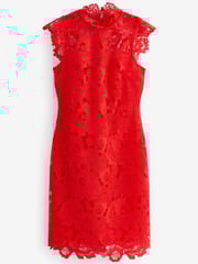 Red Lace Mini Shift Dress - Image 6 of 6