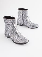 Silver Sparkle Occasion Heeled Boots - Image 1 of 5