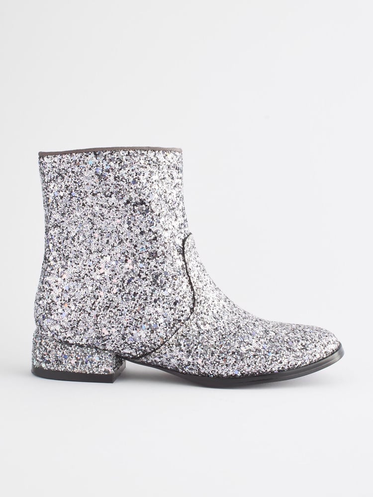 Silver Sparkle Occasion Heeled Boots - Image 2 of 5